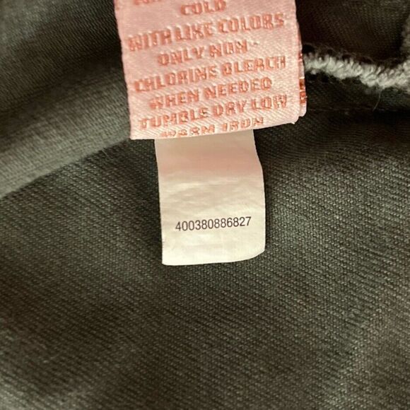 Candie's Jacket Women Olive Green Bejeweled Military Army Junior's XL Y2K Shiny - Picture 7 of 7